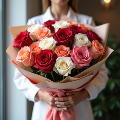 Букет из роз микс 5