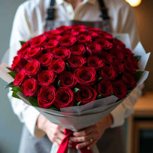 Букет 101 роза Freedom 60 см