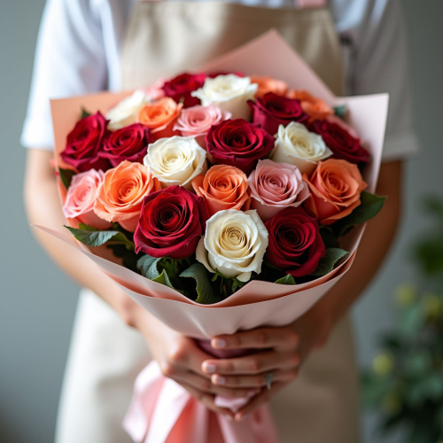 Букет из роз микс 25 шт (Эквадор)