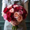 Букет из 51 кустовой розы 70см