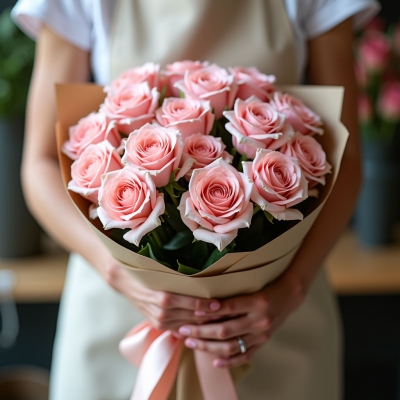 Букет из кустовых роз "Зефирка"