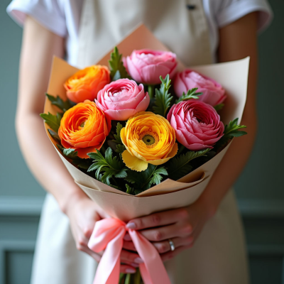 Букет из 5 ранункулюсов