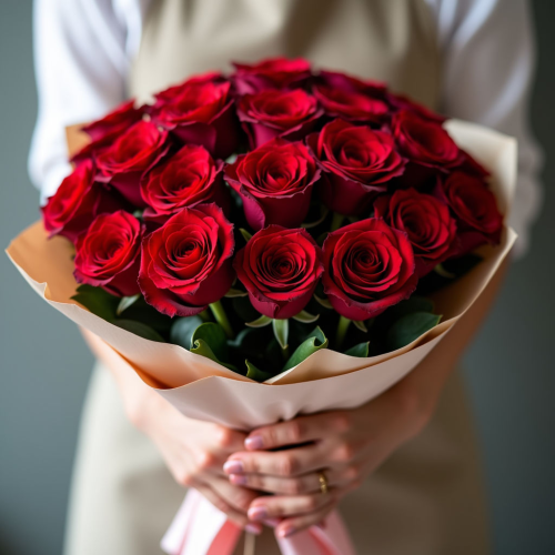 Букет 25 красных роз (Эквадор)