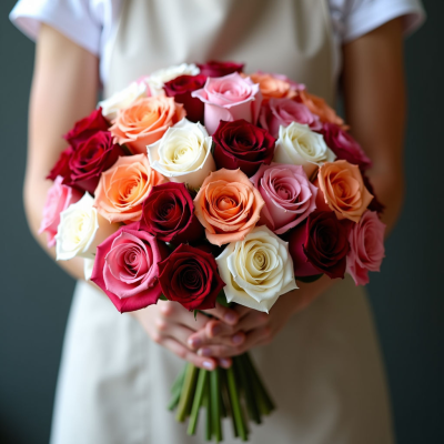 Букет 25 роз микс 