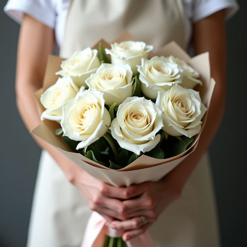 Букет из 9 белых роз