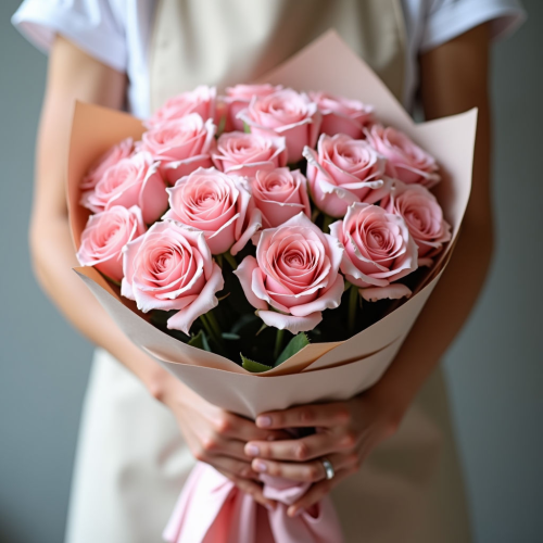 Букет из 15 розовых роз