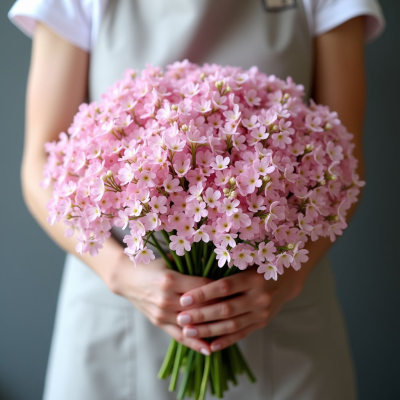 Букет розовой гипсофилы 