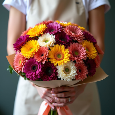 Букет 25 кустовых хризантем 