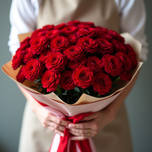 Букет 100 красных гвоздик