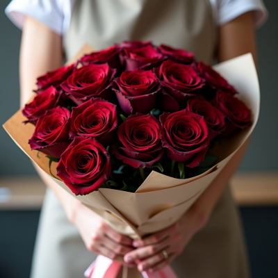 25 бордовых роз (Эквадор)