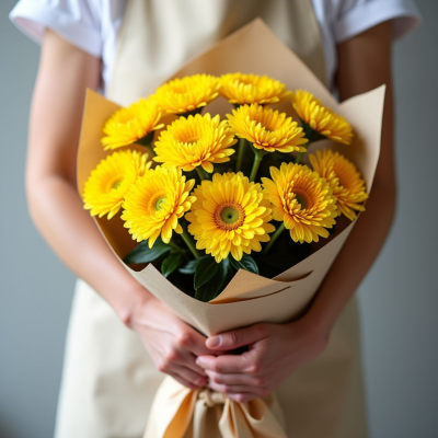 Хризантема кустовая "Балтика" желтая 