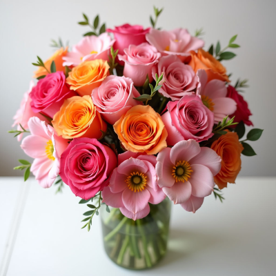 Букет из альстромерий и роз 