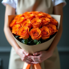 Монобукет из оранжевых роз 25шт